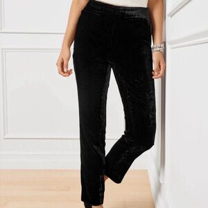 Talbots Chatham Ankle Women's Black Velvet Pants Size 12